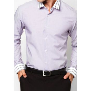 Light Purple Contrast Semi Formal Shirt Contrast Semi Formal Shirt Code Berry2 EA